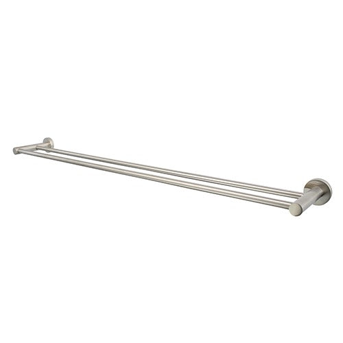 Modern National Mirage Double Towel Rail 600mm Warm Brushed Nickel