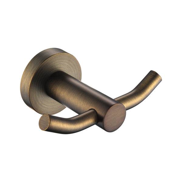 Star Mini Double Robe Hook Antique Brass