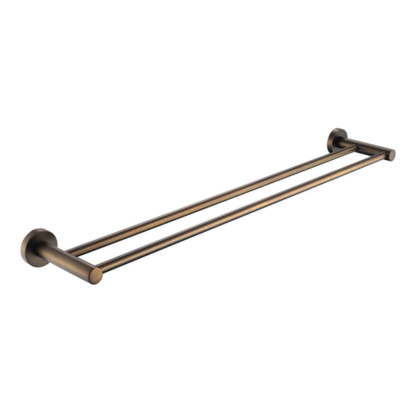 Star Mini 600mm Double Towel Rail Antique Brass