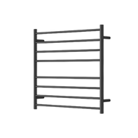 Modern National Mirage 8 Bar Wide Heated Towel Rail - Matte Black