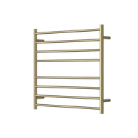 Modern National Mirage 8 Bar Wide Heated Towel Rail - Brushed Gold