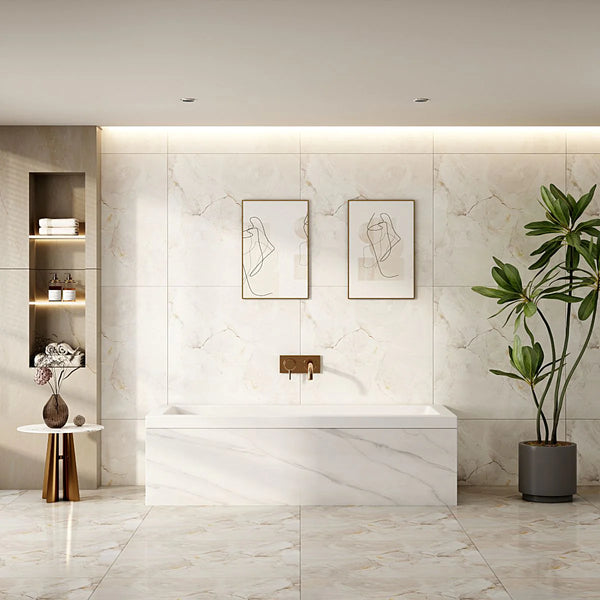 1700mm Mira Insert & Island Bathtub - Gloss White
