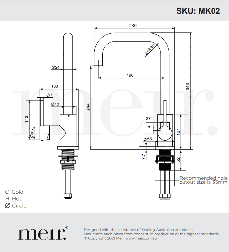 Meir Round Kitchen Mixer Tap Tiger Bronze