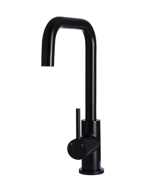 Meir Round Kitchen Mixer Tap Matte Black