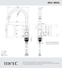 Meir Round Kitchen Mixer Tap - Brushed Gold (Tiger Bronze)