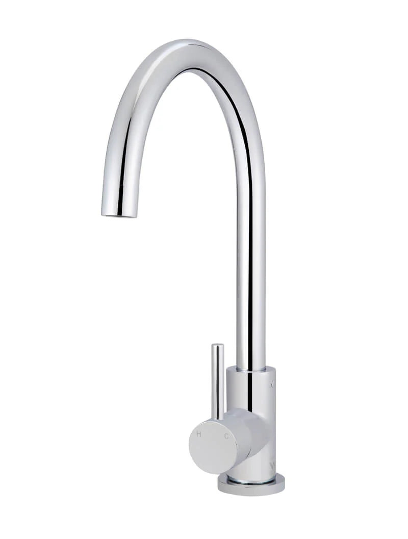 Meir Round Kitchen Mixer Tap Polished Chrome