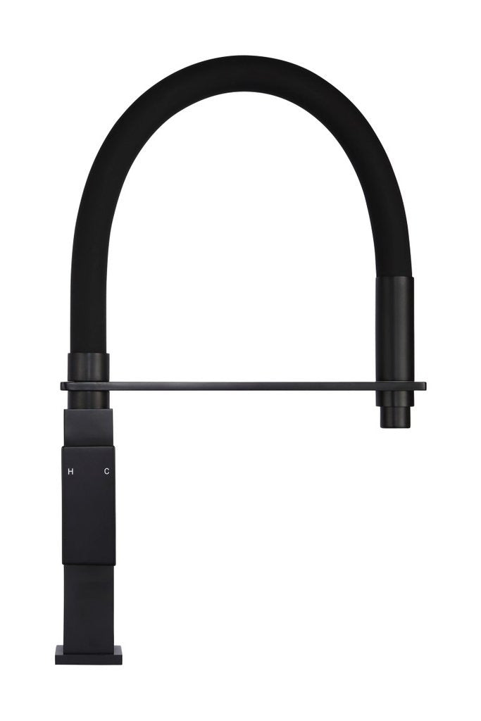 Meir Flexible Matte Black Kitchen Mixer