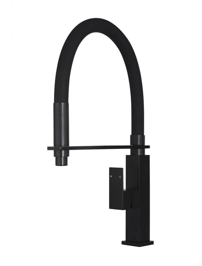 Meir Flexible Matte Black Kitchen Mixer