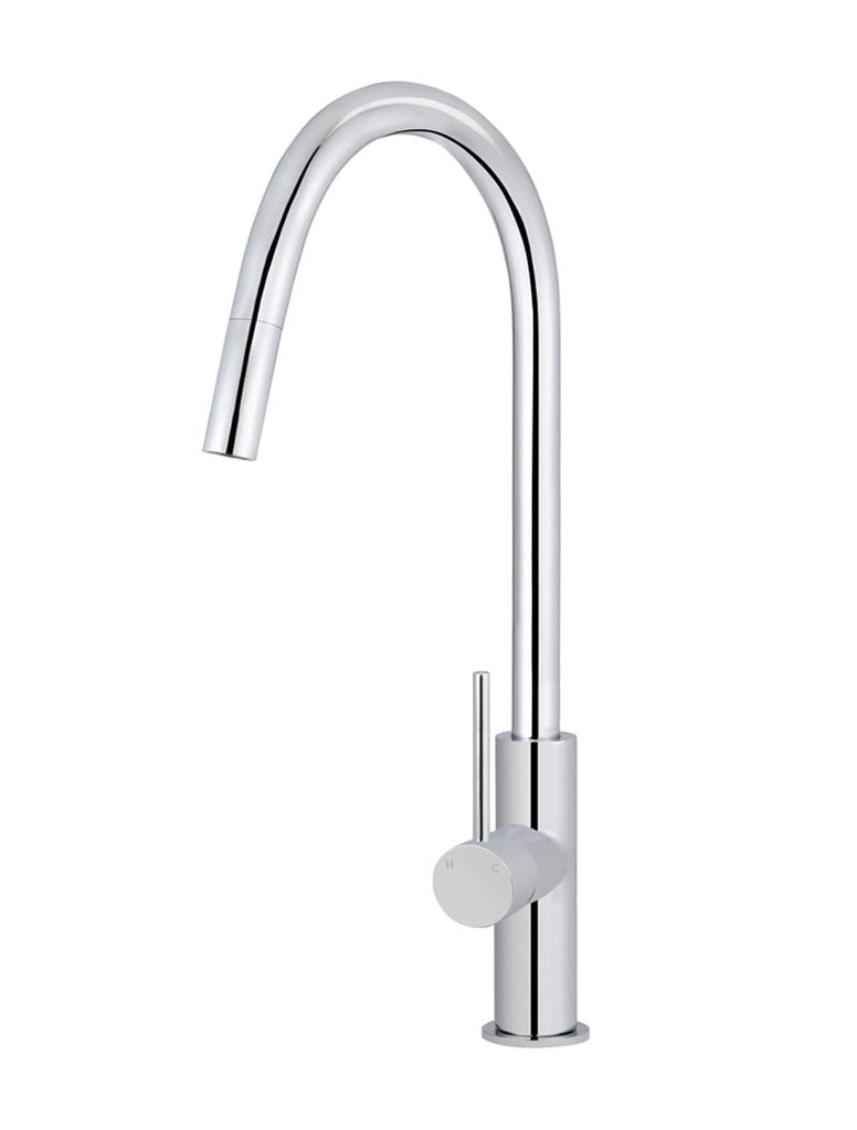 Meir Round Piccola Pull Out Kitchen Mixer Tap Chrome