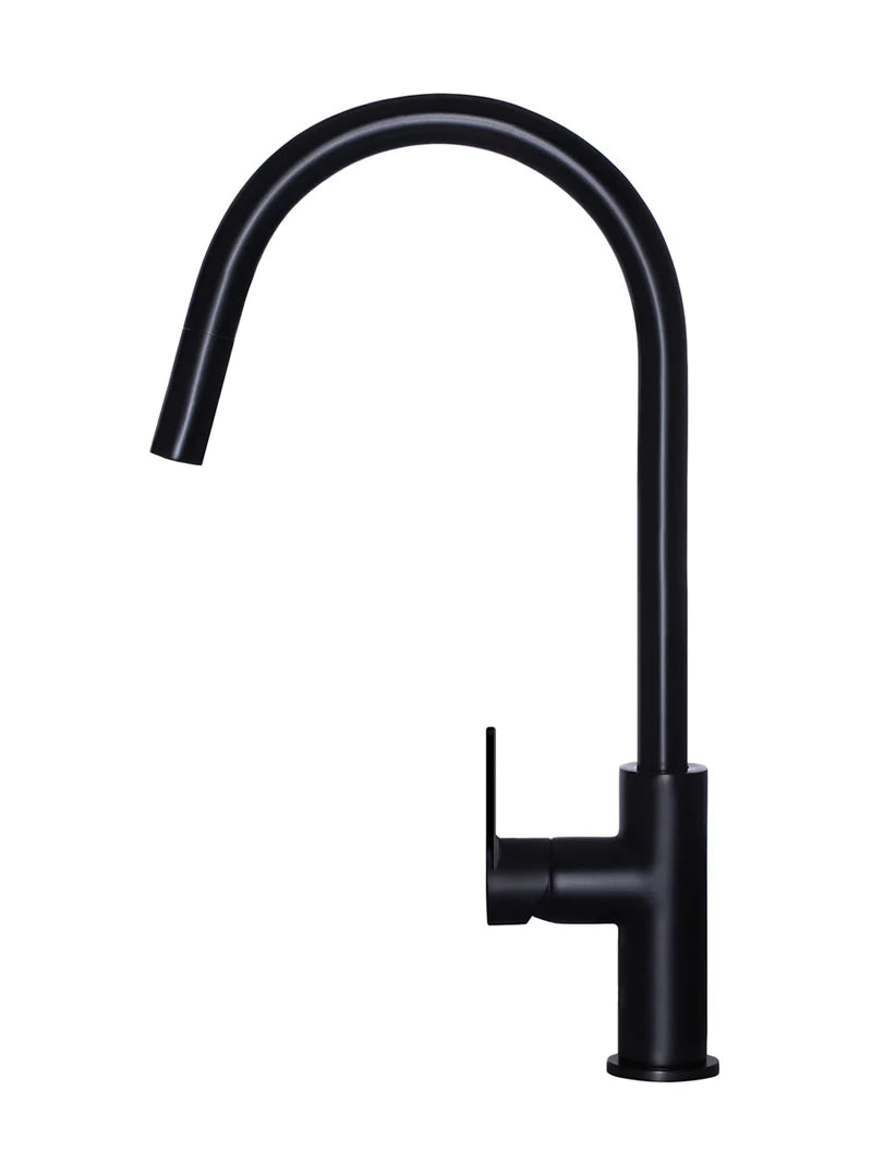 Meir Round Paddle Piccola Pull Out Kitchen Mixer Tap Matte Black