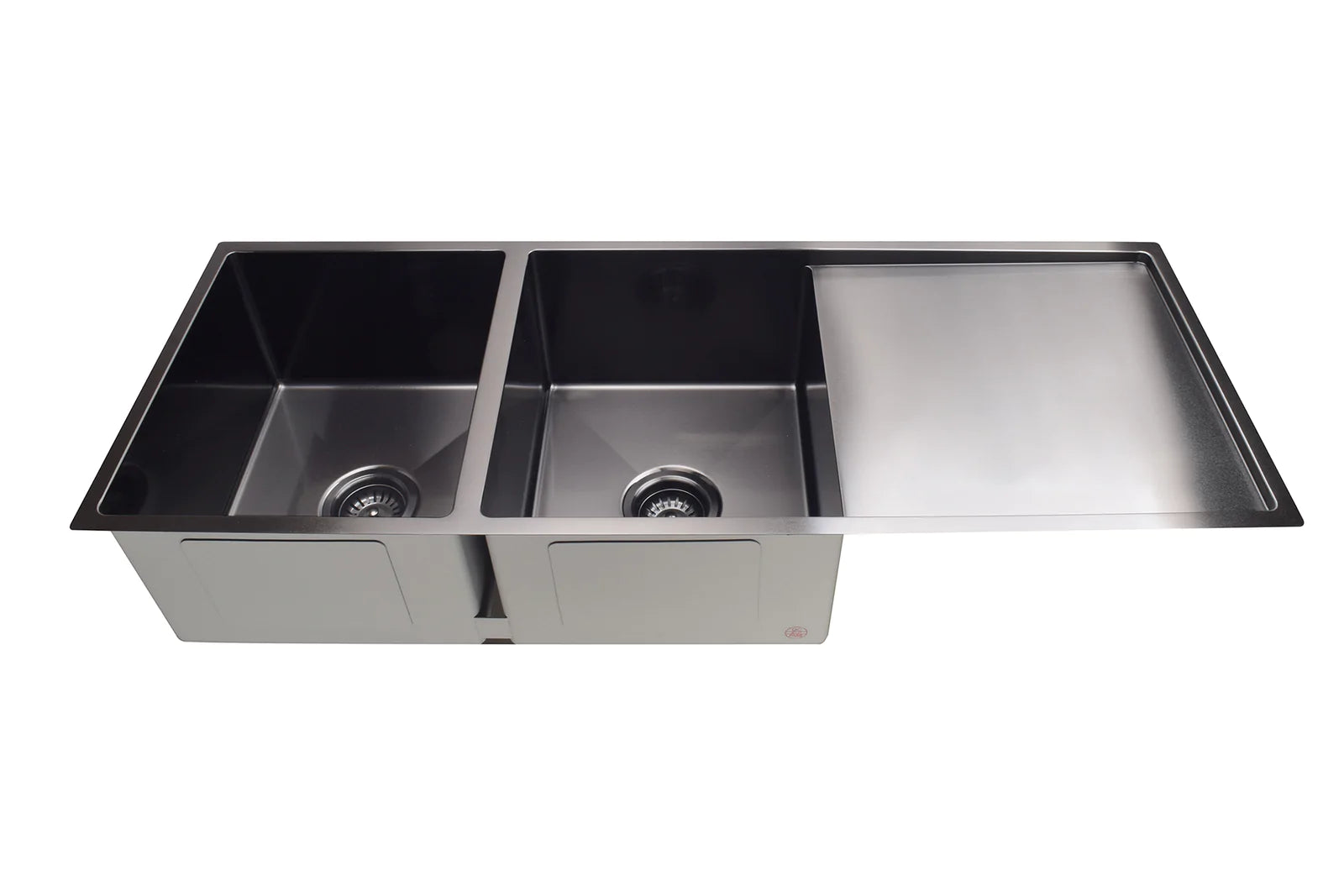 Meir Lavello Kitchen Sink - Double Bowl with Drainboard 1160mm x 440mm - Gunmetal Black