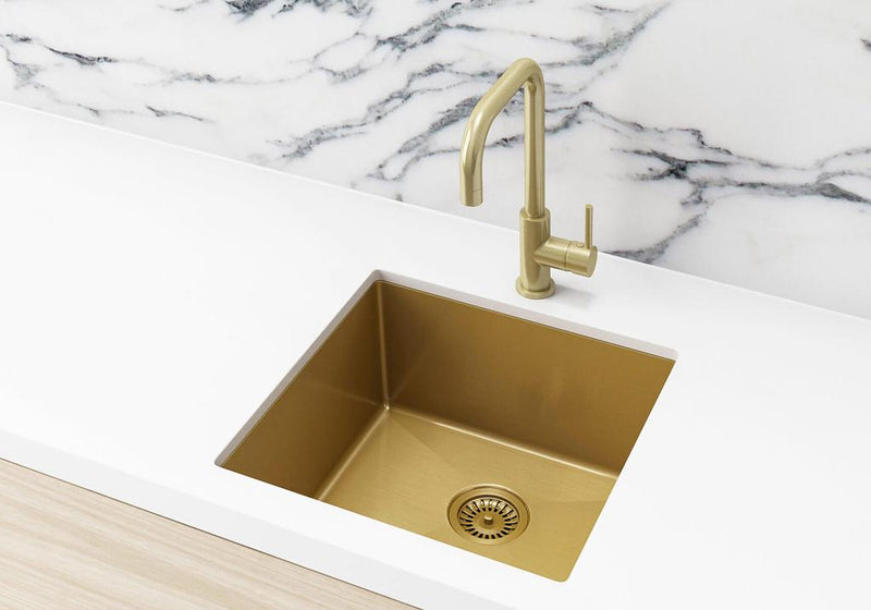 Meir Kitchen Sink Single Bowl 450mm x 450mm - Brushed Bronze Gold