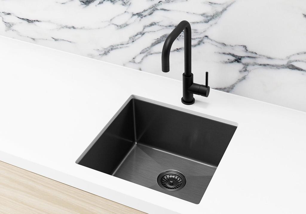 Meir Single Bowl PVD Kitchen Sink 450mm x 450mm - Gunmetal Black