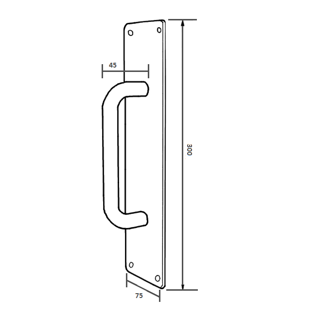 Metlam Pull Handle With Plate