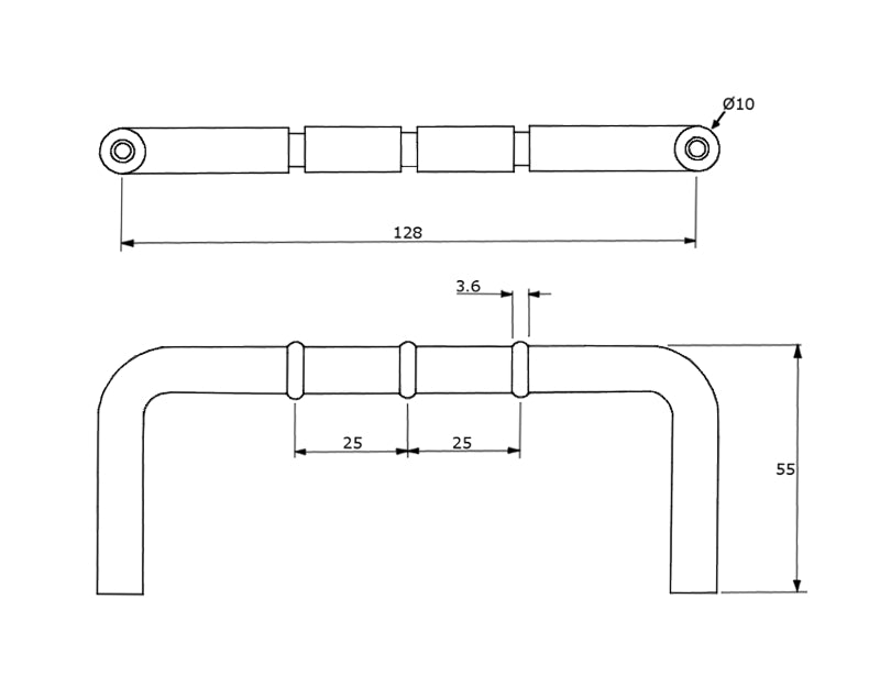 Metlam Designer D-pull Handle With Rubber