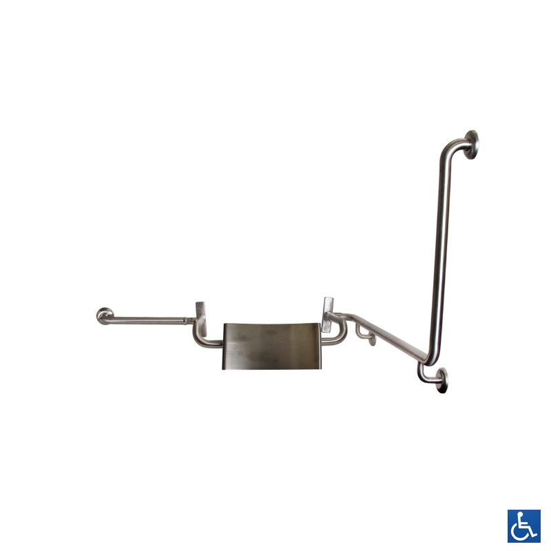 Metlam Lh & Rh 90° Grab Rail & Vandal Proof Backrest Set