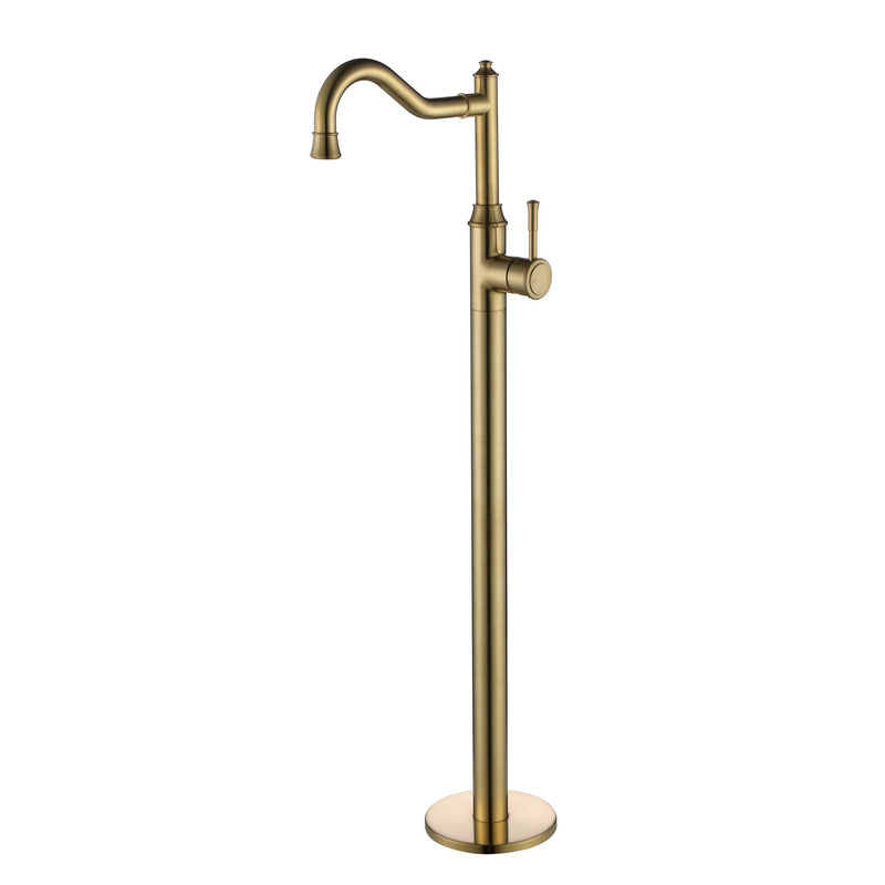 Modern National Montpellier Brushed Bronze Gold Federation Traditional Freestanding Bath Spout With Mixer