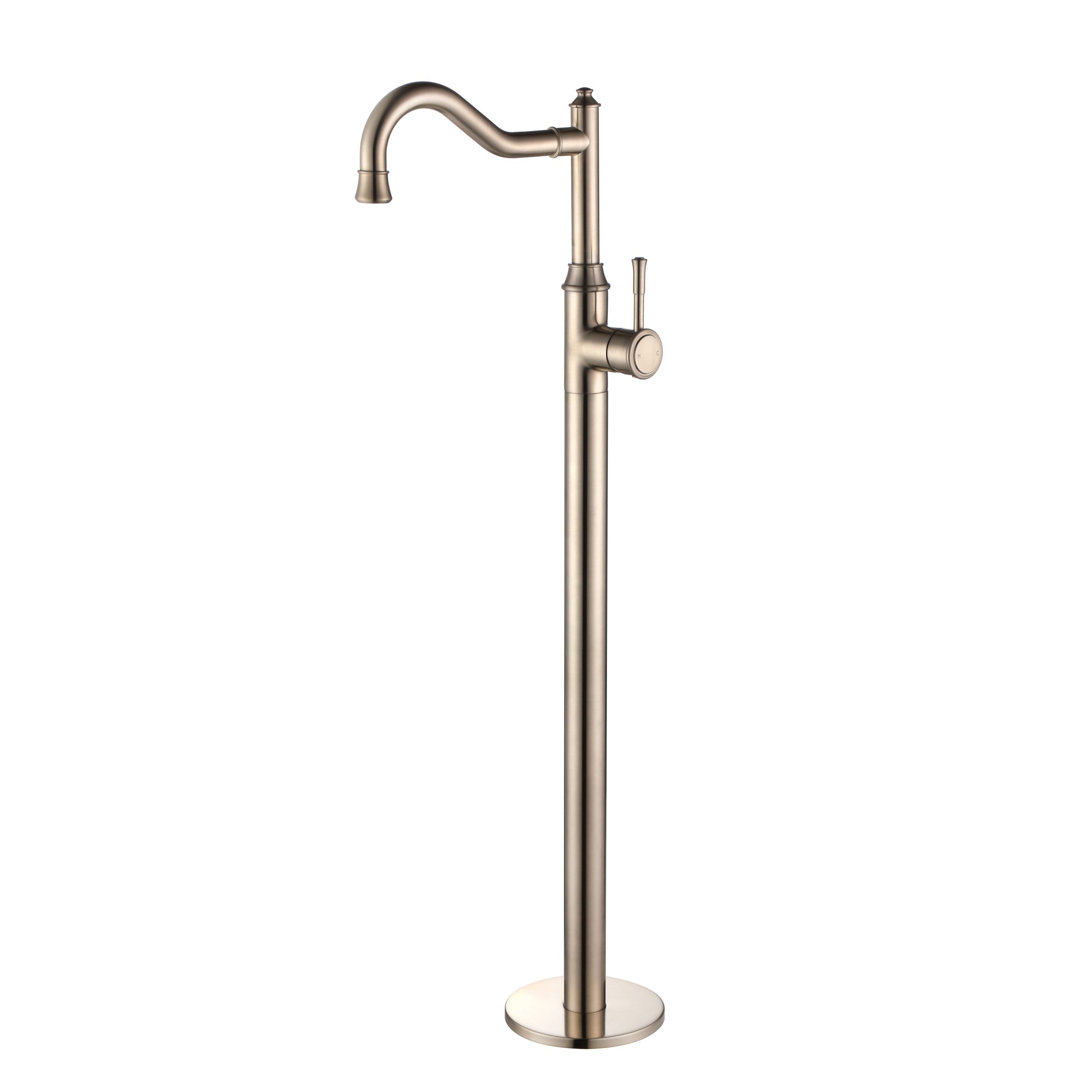 Modern National Montpellier Warm Brushed Nickel Federation Traditional Freestanding Bath Spout With Mixer
