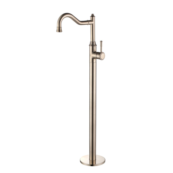 Modern National Montpellier Warm Brushed Nickel Federation Traditional Freestanding Bath Spout With Mixer