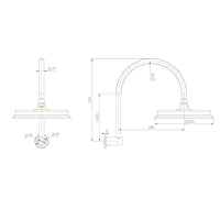 Modern National Montpellier Shower Head and Arm Set - Brushed Gold (Brushed Bronze)