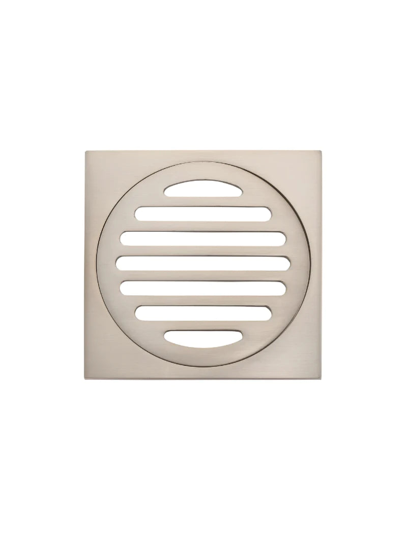 Meir Square Floor Grate Shower Drain 100mm Outlet Champagne