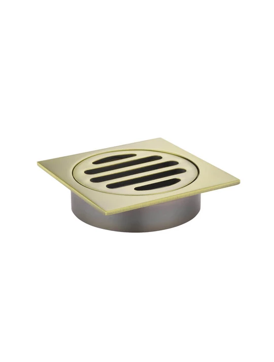 Meir Square Floor Grate Shower Drain 80mm Outlet - Gold