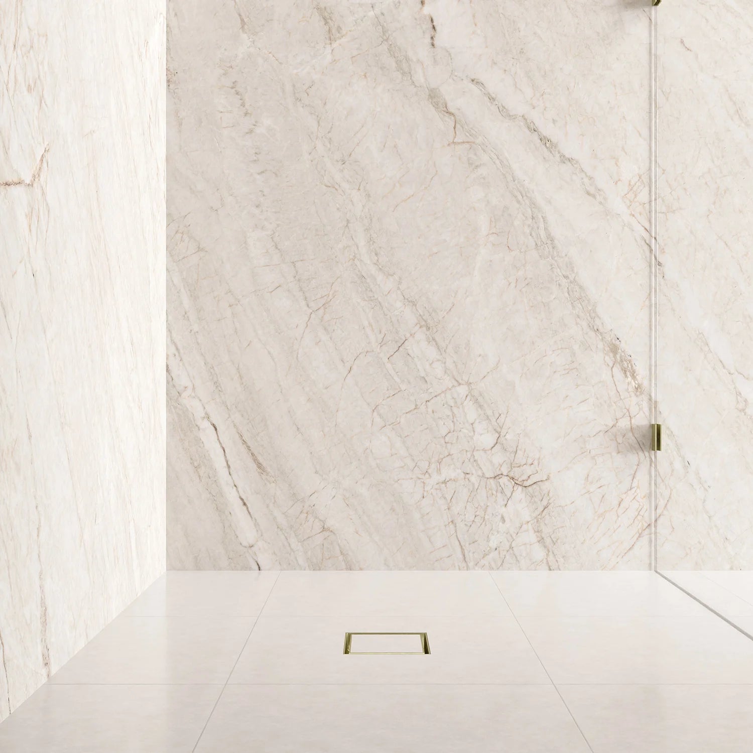 Meir Shower Waste with Tile Insert Tiger Bronze Brushed Gold