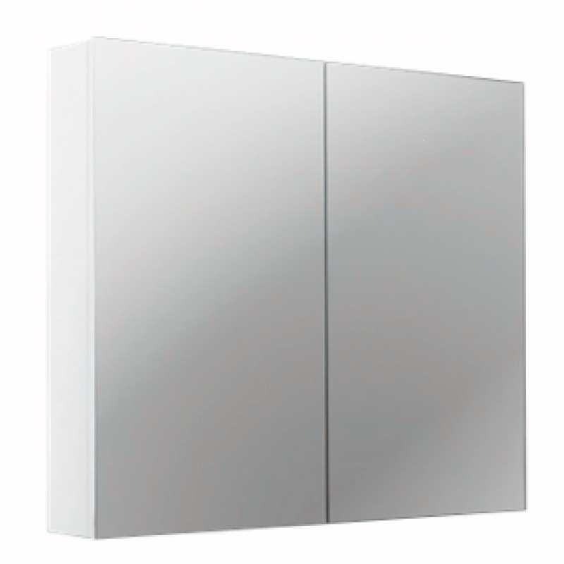 750Lx720Hx150Dmm MDF Pencil Edge White Shaving Cabinet With Mirror Double Doors