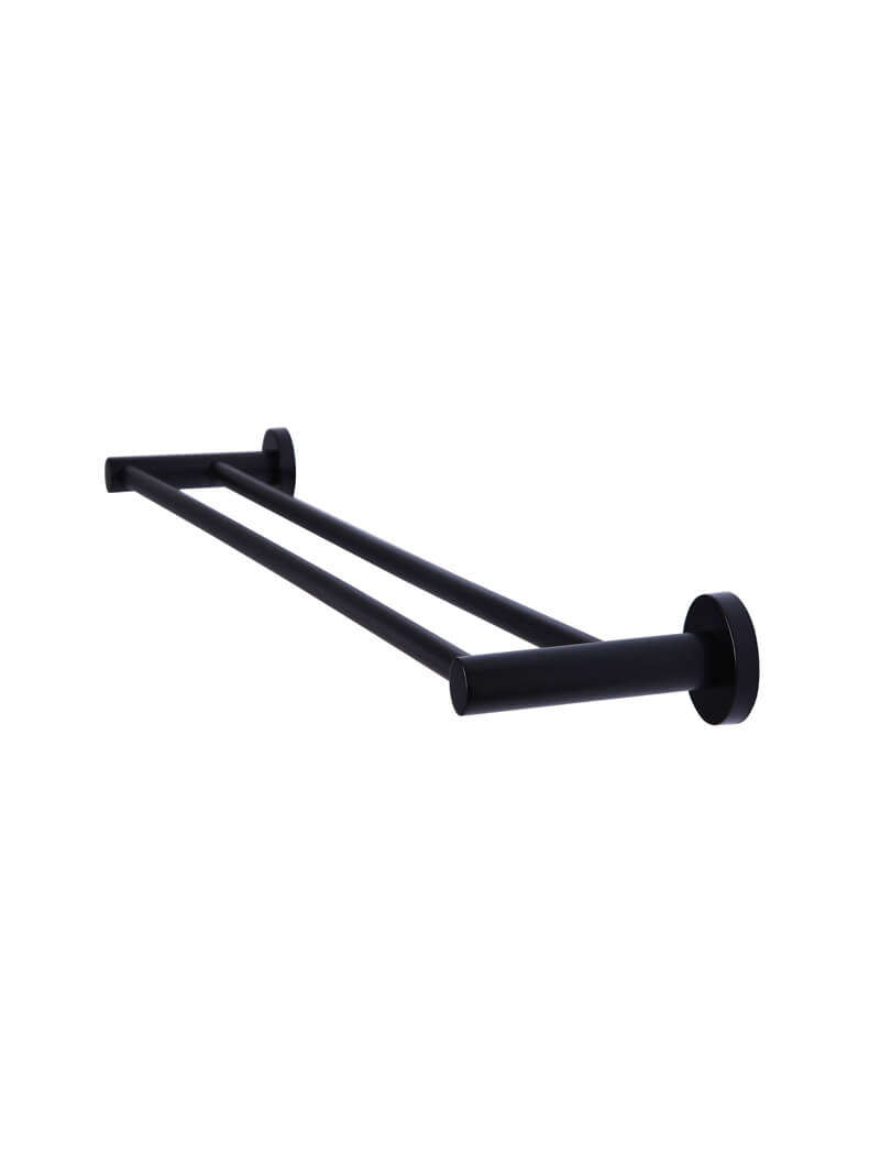 Meir Round Double Towel Rail 600mm Matte Black