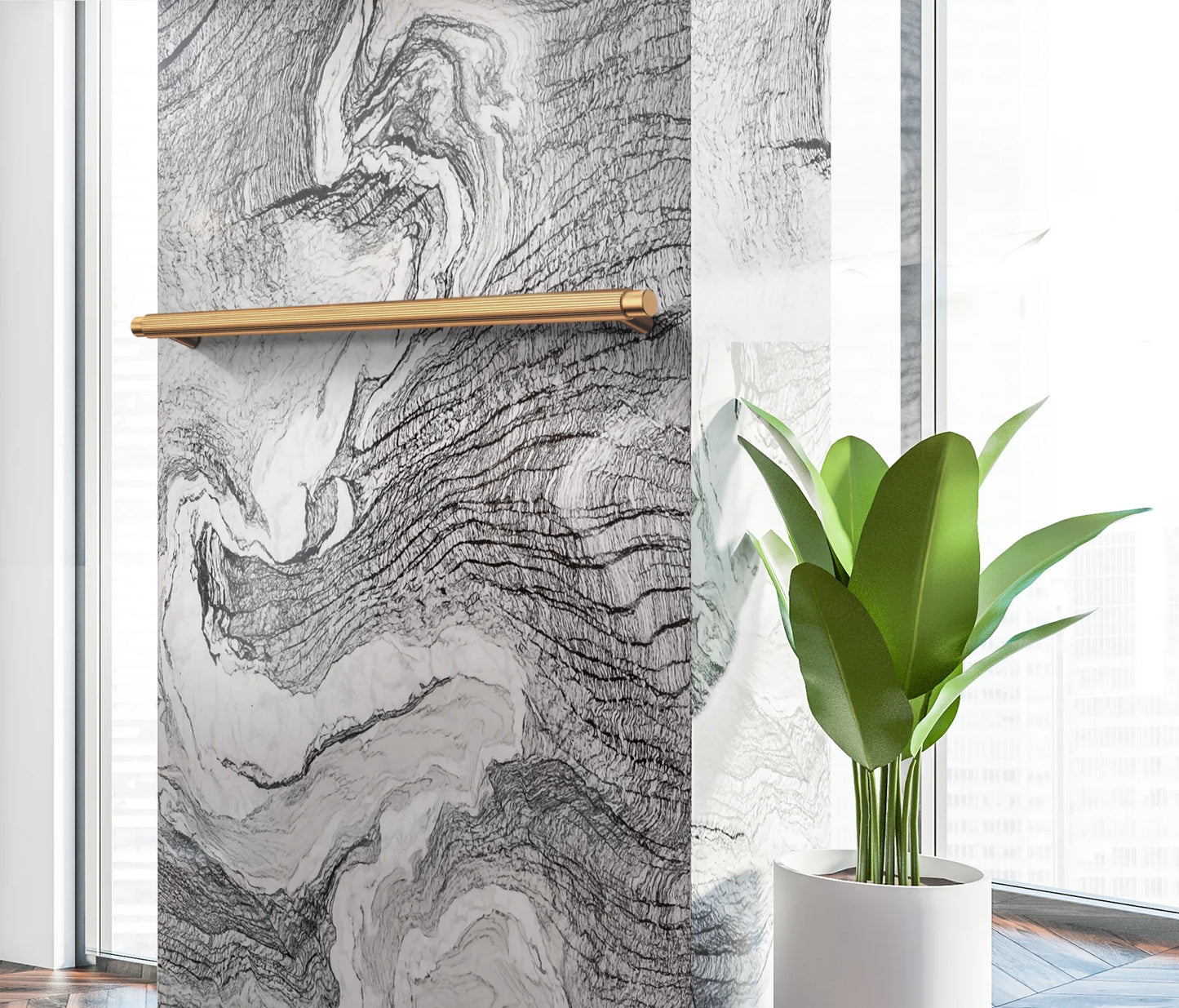 Meir Öppen Pull 328mm Cabinet Handle Linear Knurled - Lustre Bronze