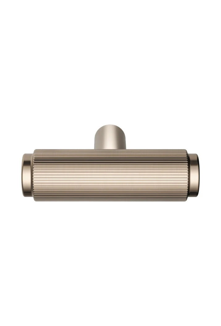 Meir Öppen T-Pull Cabinet Handle Linear Knurled - Champagne