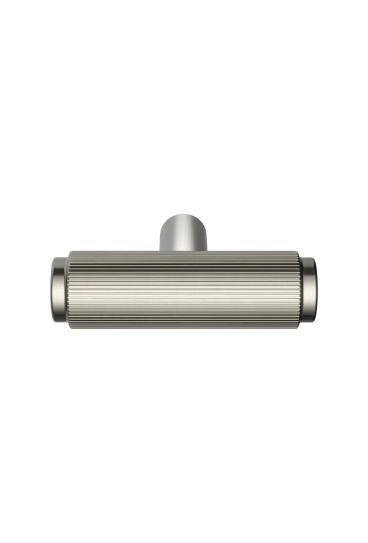 Meir Öppen T-Pull Cabinet Handle Linear Knurled - Brushed Nickel