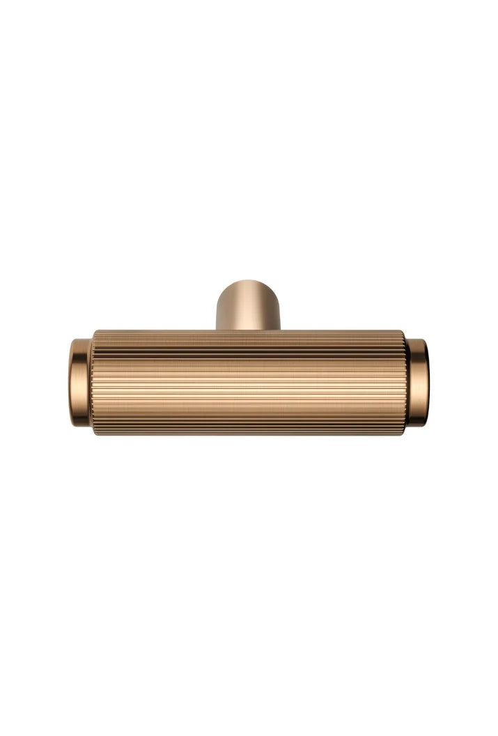 Meir Öppen T-Pull Cabinet Handle Linear Knurled - Luster Bronze