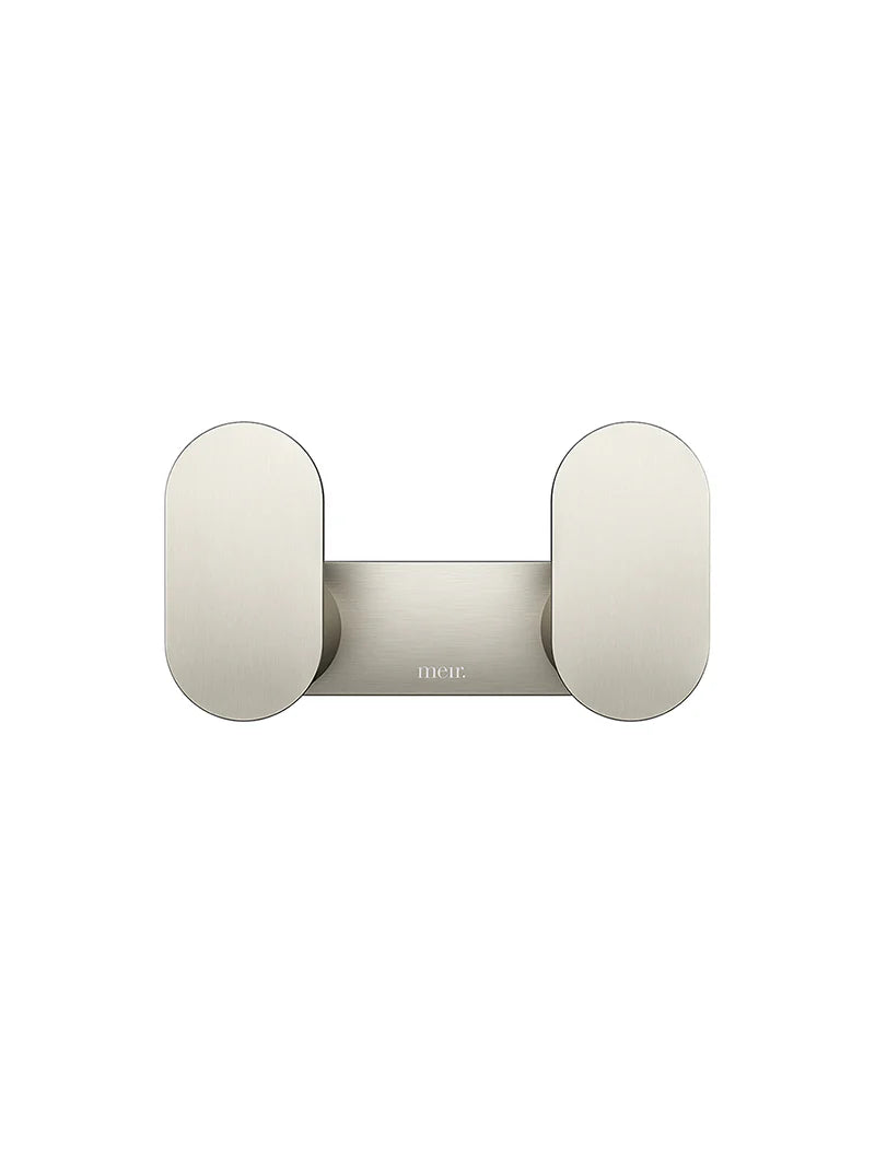 Meir Curvaé Double Robe Hook Brushed Nickel