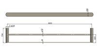 Meir 800mm Curvaé Double Towel Rail - Gunmetal