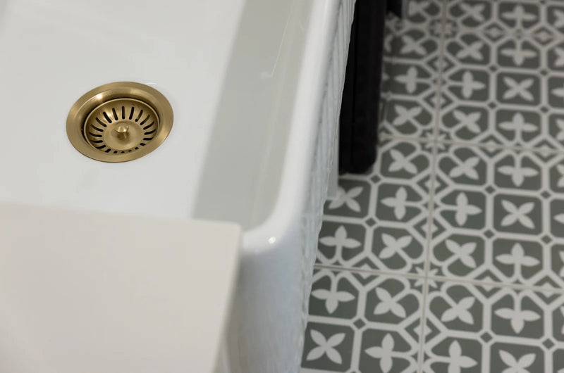 Meir Sink Strainer and Waste Plug Basket with Stopper - Gold