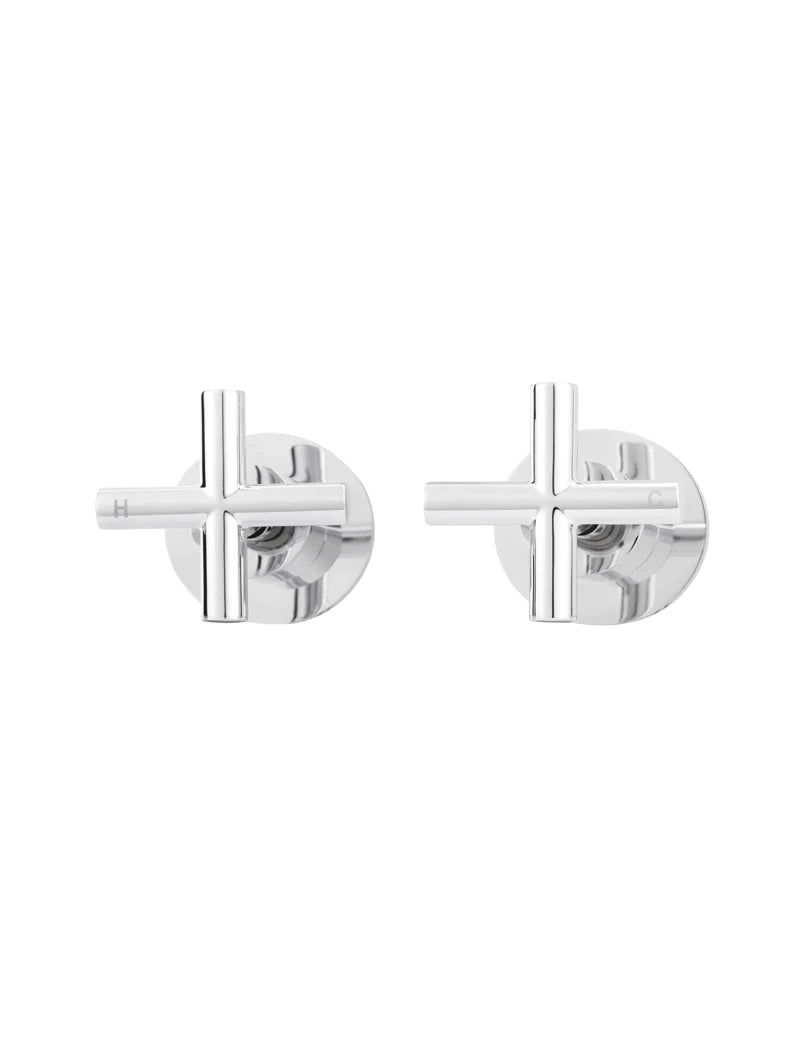 Meir Round Cross Jumper Valve Wall Top Assemblies Polished Chrome
