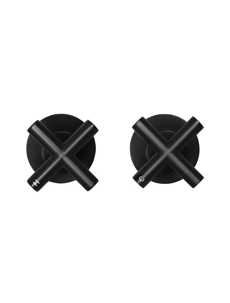 Meir Round Cross Jumper Valve Wall Top Assemblies Matte Black