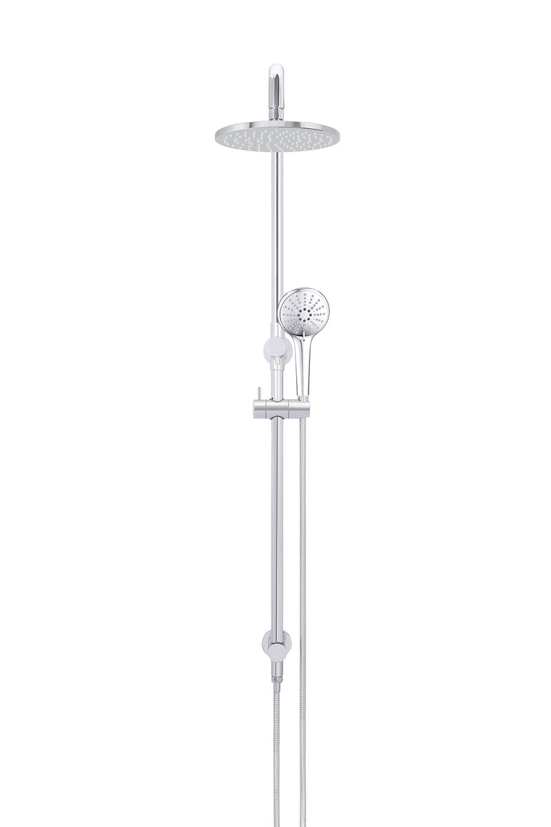Meir Round Combination Shower Rail, 200mm Rose, Three-Function Hand Shower - Polished Chrome — image 2