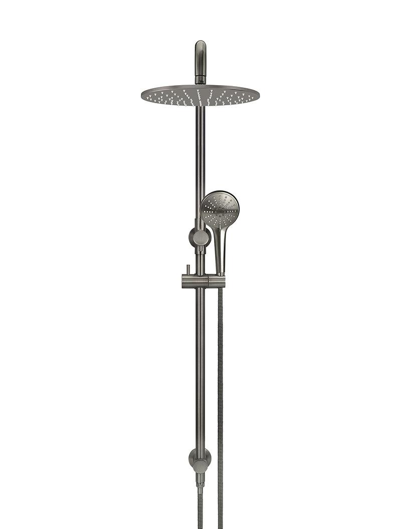 Meir Round Combination Shower Rail 300mm Rose, Three Function Hand Shower - Shadow Gunmetal — image 2