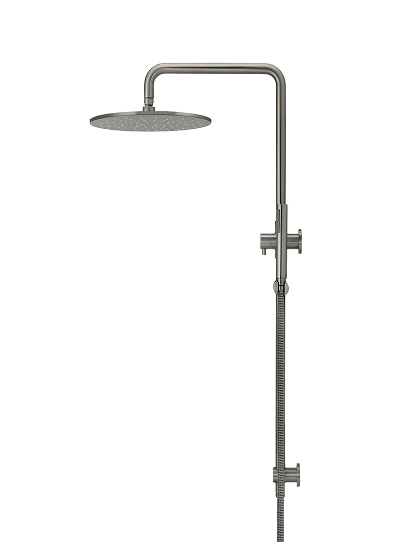 Meir 2 in 1 Twin Round Combination Shower Rail 300mm Rose and Hand Shower - Shadow