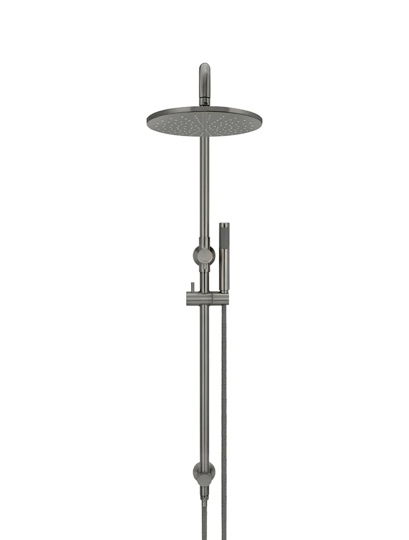 Meir 2 in 1 Twin Round Combination Shower Rail 300mm Rose and Hand Shower - Shadow