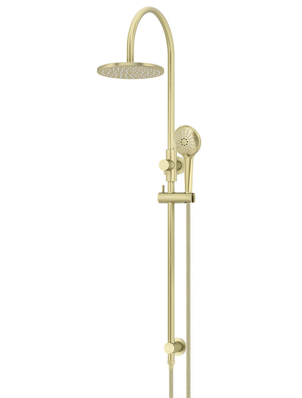 Meir Round Gooseneck Shower Set with 200mm Rose, Three-Function Hand Shower Tiger Bronze
