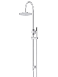 Meir Round Gooseneck Shower Set with 200mm Rose, Single-Function Hand Shower Polished Chrome 