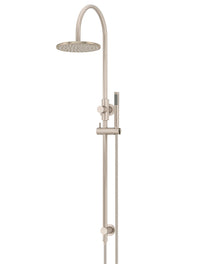 Meir Round Gooseneck Shower Set with 200mm Rose, Single-Function Hand Shower Champagne