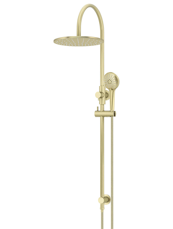 Meir Round Gooseneck Shower Set with 300mm Rose, Three-Function Hand Shower Tiger Bronze