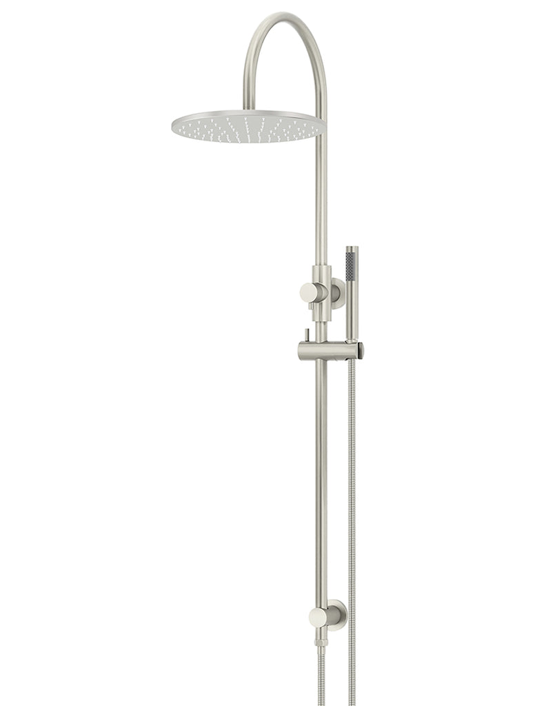 Meir Round Gooseneck Shower Set with 300mm Rose, Single-Function Hand Shower Brushed Nickel