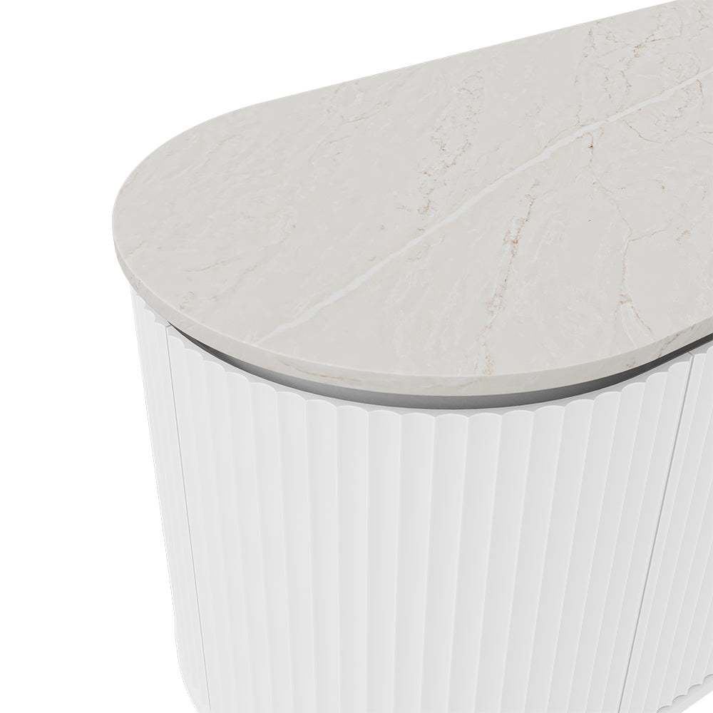 Fienza Marmo Latte Silica Free Stone Top, Pill Full Depth, 1200mm