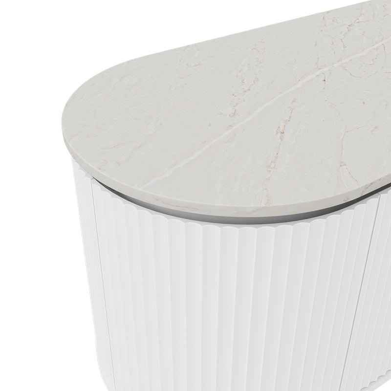 Fienza Marmo Latte Silica Free Stone Top, Pill Full Depth, 1200mm