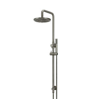 Meir 2-in-1 Twin Round Combination Shower Rail 200mm Rose & Hand Shower - Gunmetal (Shadow)
